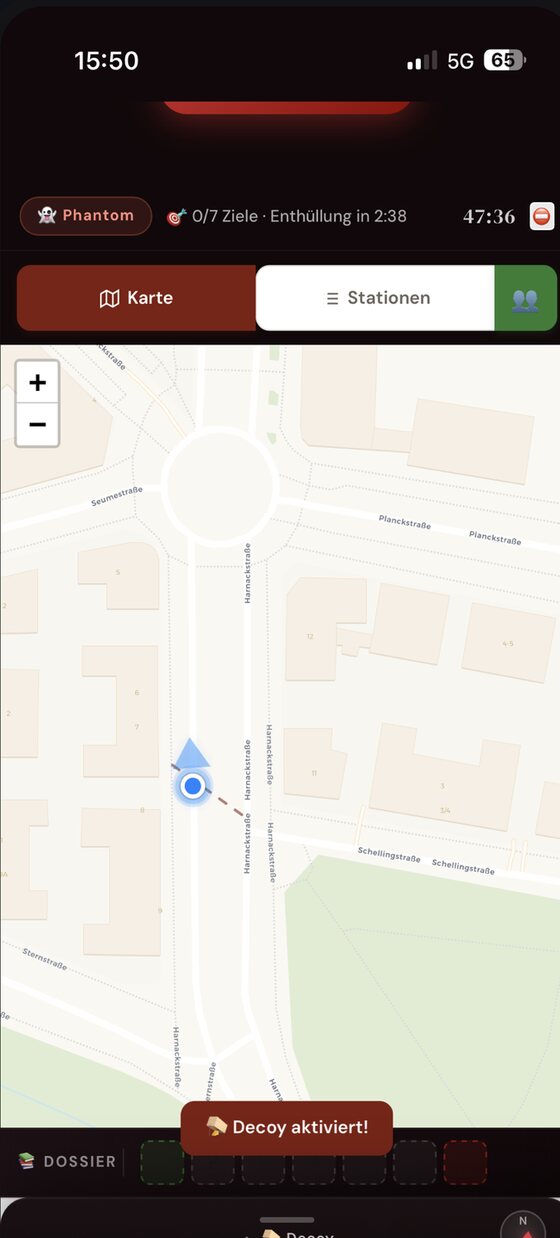 Gadget-Einsatz im Spiel: Köder aktiviert